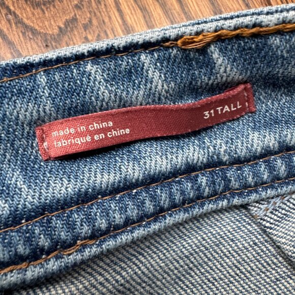 Anthropology Pilcro Jeans Womens Size 31T Slim Straight Distressed Silk Cuffed - Picture 8 of 14